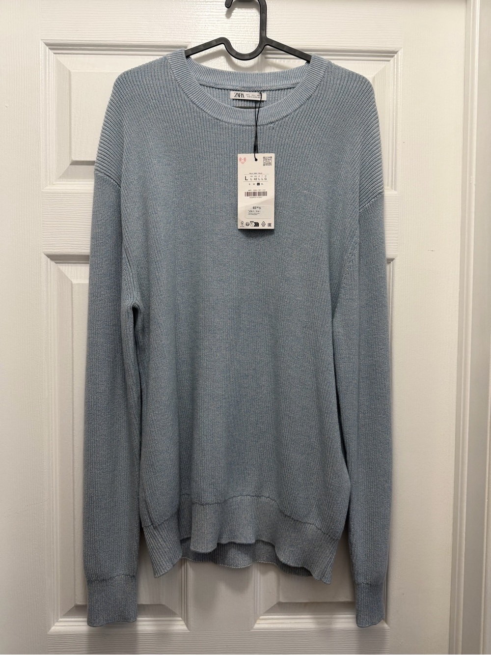 Zara Pale Blue Crewneck Sweater